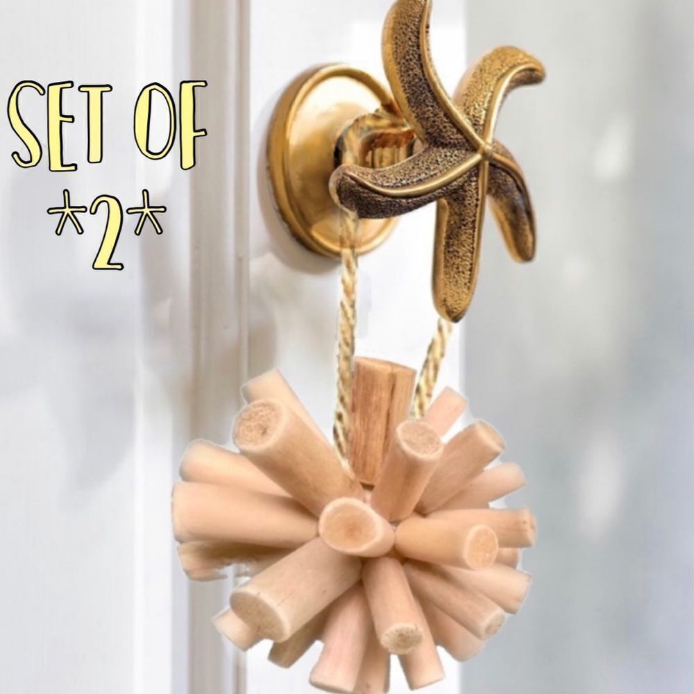 Beach Wood Decorative Door Hanger (Set of 2)
